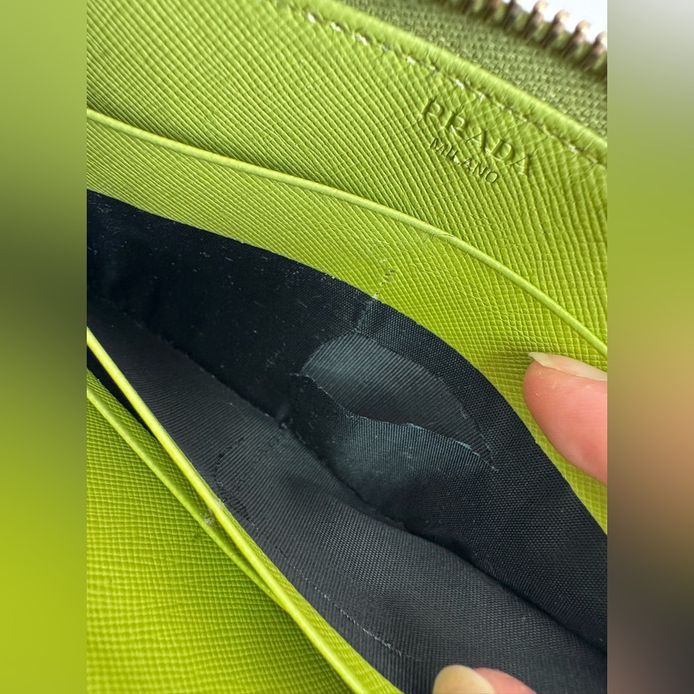 PRADA Tessuto Nylon Zip Around Wallet Green - Picture 14 of 14